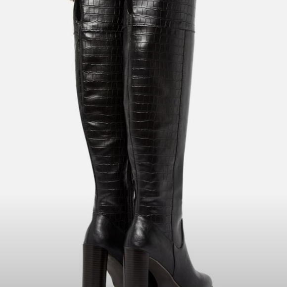 Over knee thigh high crocodile boots - Picture 3 of 10